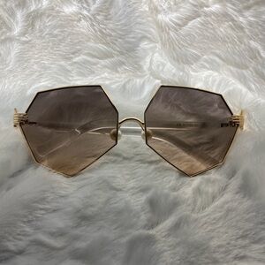 Gold Hexagonal Sunglasses